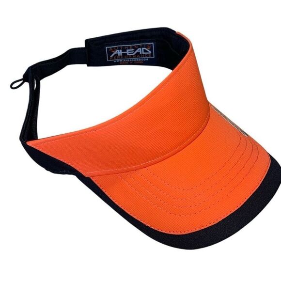 AHEAD Authentic Performance Golf Visor Adjustable NWT Orange Black OS - Picture 2 of 5